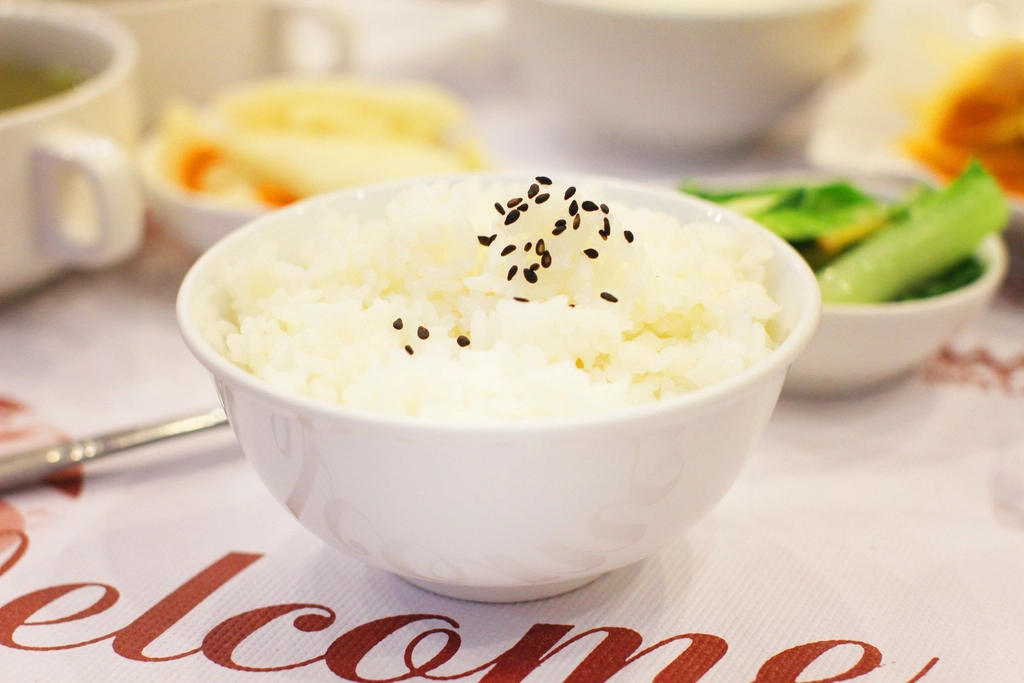 Bowl of steamed white rice