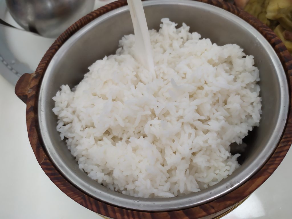 Cooked white rice