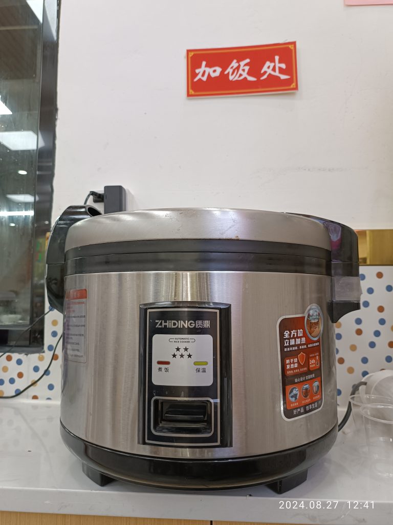 Rice cooker on a kitchen counter